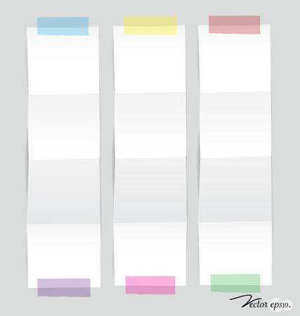 Collection of various note papers, ready for your message. Vector illustration.のイラスト素材