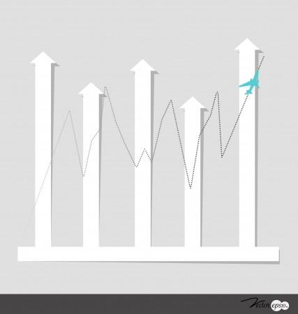 Modern design graph. Business graph to success, can use for business concept. Vector illustration.のイラスト素材