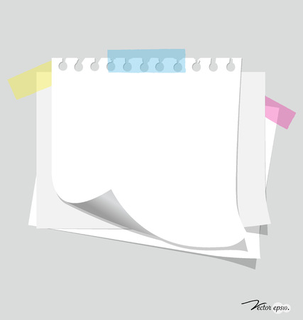 White note paper, ready for your message. Vector illustration.のイラスト素材