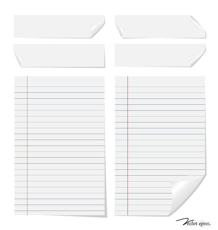 Collection of various note papers, ready for your message. Vector illustration.のイラスト素材
