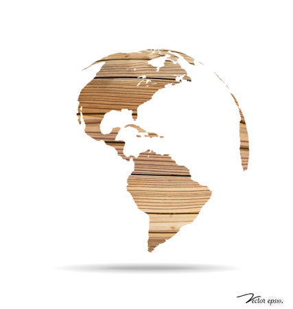 Wooden world. Vector illustration.のイラスト素材