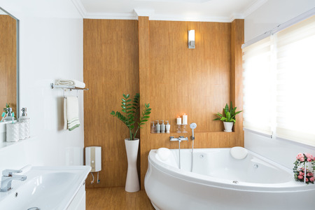 Modern house bathroom interiorのeditorial素材