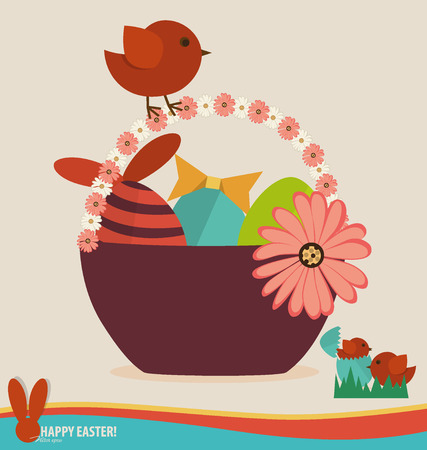 Happy easter cards with easter eggs. Concept holiday spring cartoon collection. Vector illustration.のイラスト素材