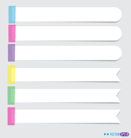 Collection of various note papers, ready for your message illustration.のイラスト素材