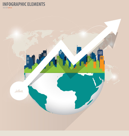 City with modern design globe. Vector illustration.のイラスト素材