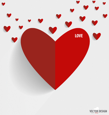 Happy Valentine's Day, paper hearts. のイラスト素材