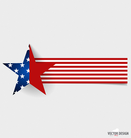 Happy independence day card United States of America. American Flag paper design, vector illustration.のイラスト素材
