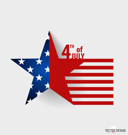 Happy independence day card United States of America. American Flag paper design, vector illustration.のイラスト素材