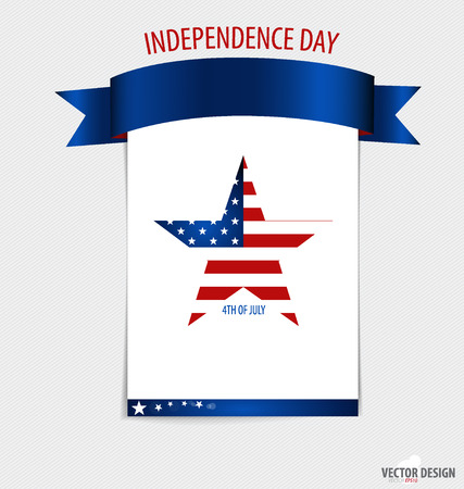 Happy independence day card United States of America. American Flag paper design, vector illustration.のイラスト素材