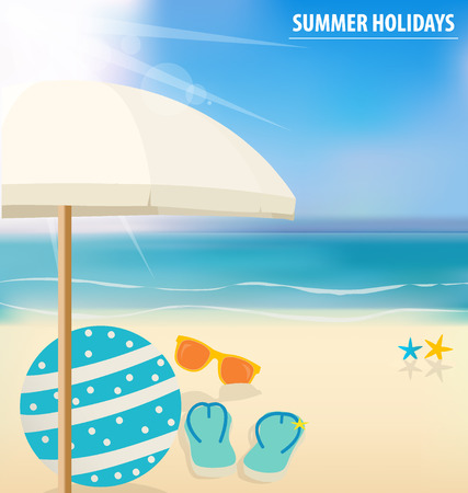Summer holiday background. Vector illustration.のイラスト素材