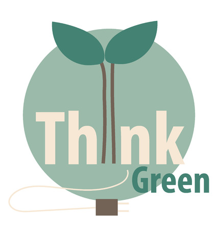 Think green, Eco concept. Vector illustrationのイラスト素材