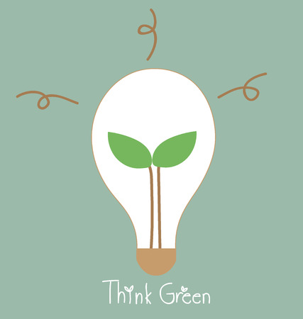Ecology light bulb, tree grow in a light bulb.のイラスト素材