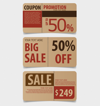 Sale Coupon, voucher, tag. Vintage Style template Design vector illustration.のイラスト素材