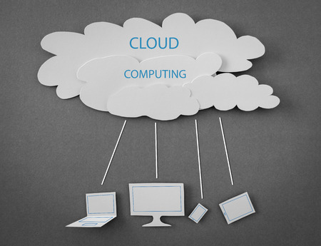 Paper cut of Cloud computing conceptの写真素材