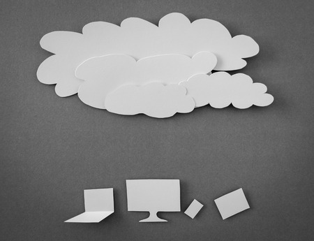 Paper cut of Cloud computing conceptの写真素材