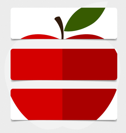 Cute note papers with apple background. Vector illustration.のイラスト素材