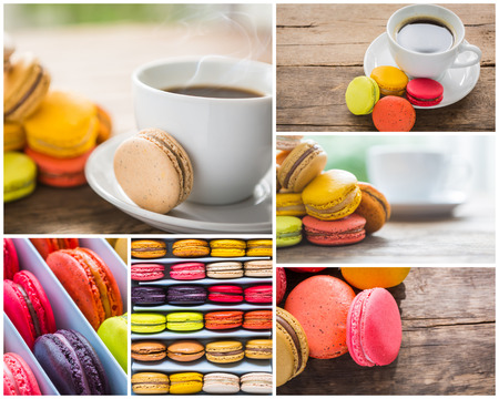 Collection of French colorful macaronsの写真素材
