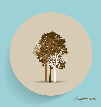 Tree silhouettes. Vector illustration.のイラスト素材