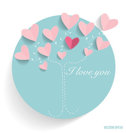 Cute card with hearts. Vector illustration.のイラスト素材