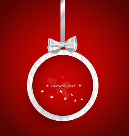 Cards with gift bows and ribbon. Vector illustration.のイラスト素材