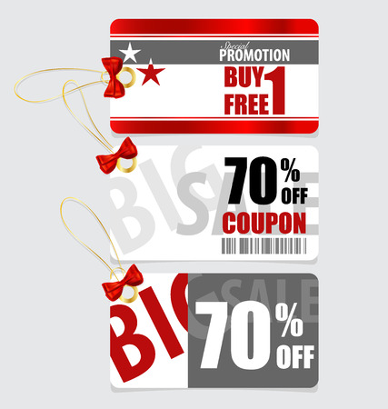 End of year sale savings labels set, price tag, sale coupon, voucher. Modern Style template Designのイラスト素材