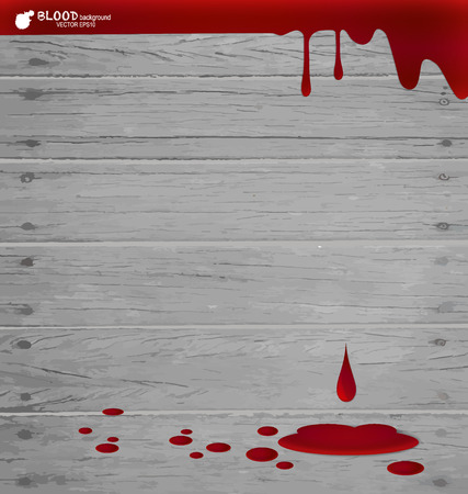 Blood dripping on wood wall, blood background.のイラスト素材