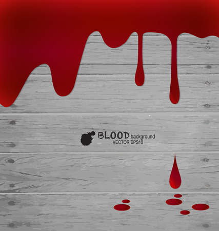 Happy Halloween. Blood dripping on wood wall. Vector illustration.のイラスト素材
