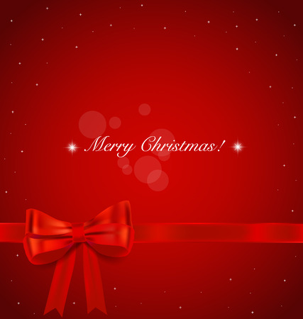 Christmas background. Shiny ribbon on red background. Vector illustration.のイラスト素材