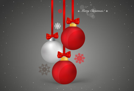 Christmas background with Christmas ball, vector illustration.のイラスト素材