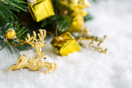 Christmas decoration with snowの写真素材