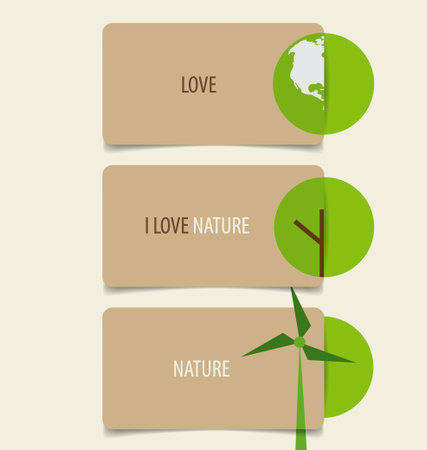 Nature banner, Eco organic labels and cards. Vector illustration.のイラスト素材