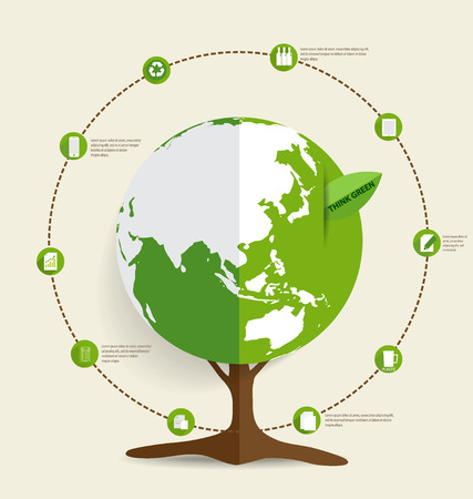 Ecology Infographics design elements. Vector illustration.のイラスト素材
