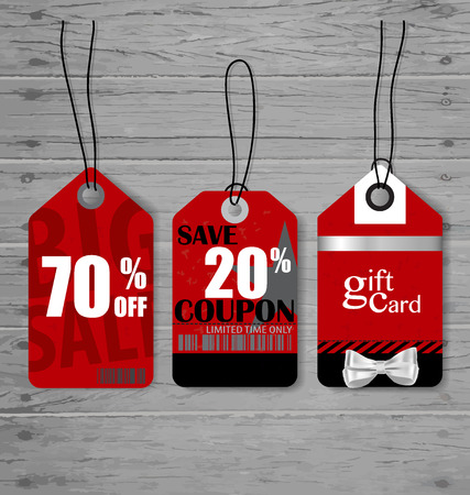 Price tag, sale coupon, voucher. Vintage Style template Design vector illustration.のイラスト素材