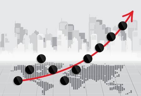 Business growing graph. Vector illustration.のイラスト素材