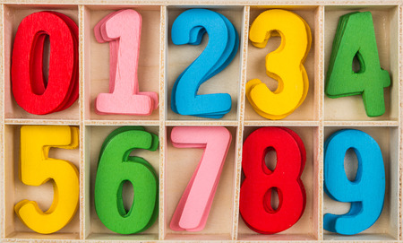 Colorful wooden Number Setの写真素材