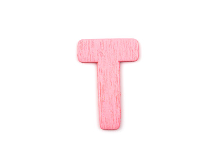 Colorful wooden alphabet letter on white background の写真素材