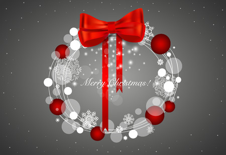 Abstract Christmas background with Christmas wreath, vector illustration.のイラスト素材