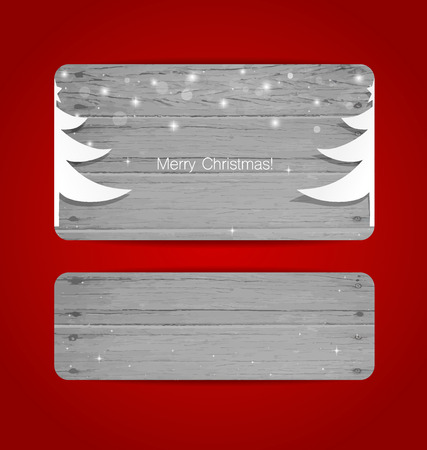 Holiday banner design with Christmas tree. Vector illustration.のイラスト素材