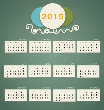 2015 calendar. Vector illustration.のイラスト素材
