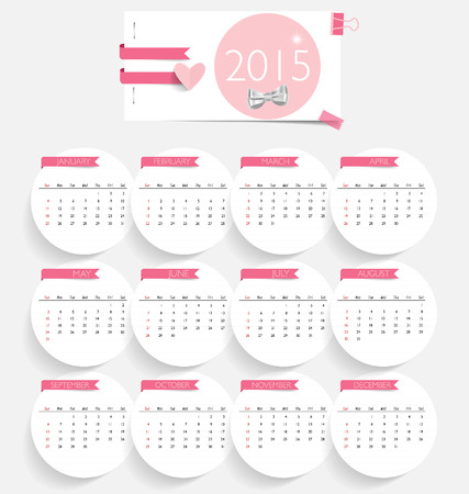 2015 calendar. Vector illustration.のイラスト素材