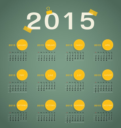 2015 calendar. Vector illustration.のイラスト素材