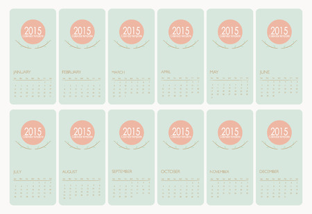 2015 calendar. Vector illustration.のイラスト素材