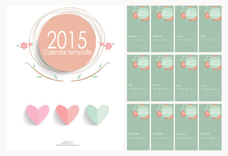 2015 calendar. Vector illustration.のイラスト素材