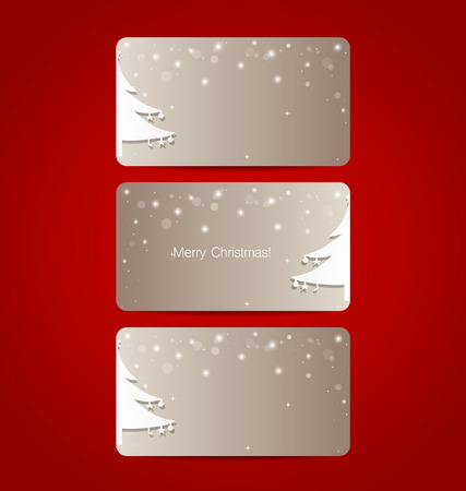 Christmas greeting card with Christmas tree, vector illustration.のイラスト素材