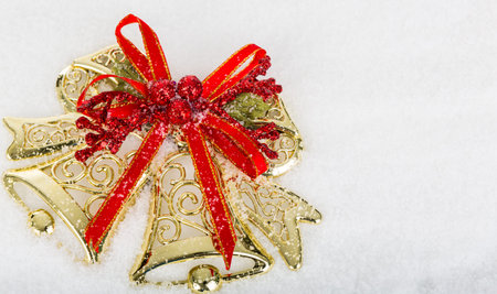 Christmas decoration with snowの写真素材