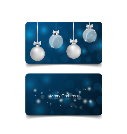 Holiday gift coupons with gift bows and christmas ball, vector illustration.のイラスト素材