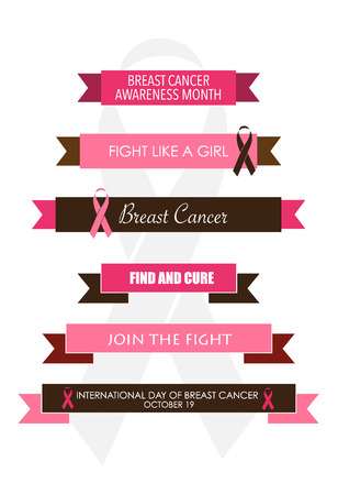 Breast Cancer Awareness cards design. Vector Illustration.のイラスト素材