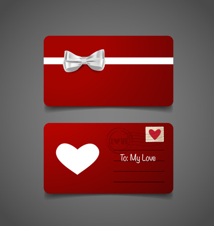 Romantic greeting card design with heart background for Valentine's day. Vector Illustration.のイラスト素材