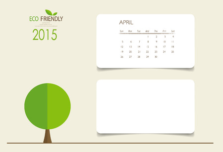 2015 calendar, monthly calendar template for April. Vector illustration.のイラスト素材