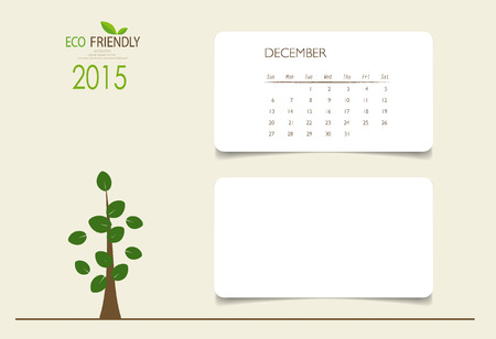 2015 calendar, monthly calendar template for December. Vector illustration.のイラスト素材